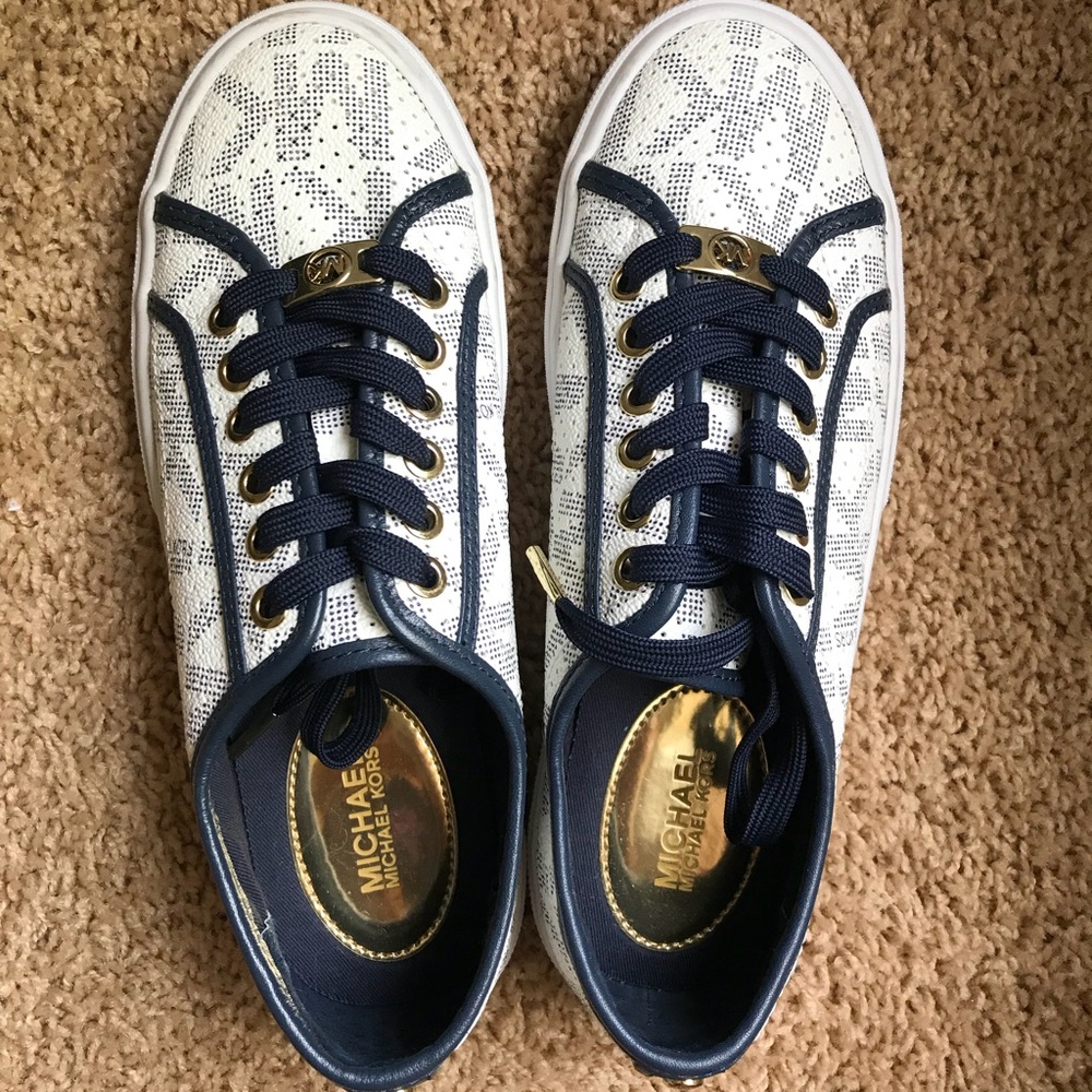 SOLD! ...Michaels Kors navy/white sneakers. Size 7